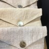 Pochette chanvre ancien bouton - Accessoire mode femme, lin ancien, chanvre ancien