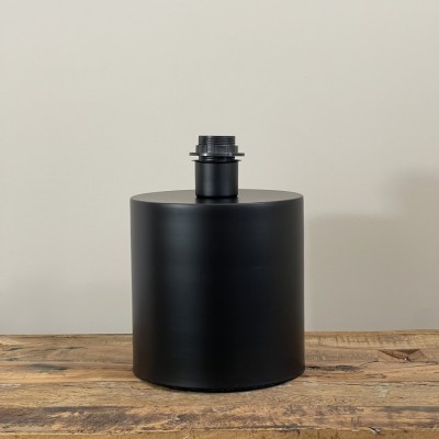 Pied de lampe cylindre métal noir